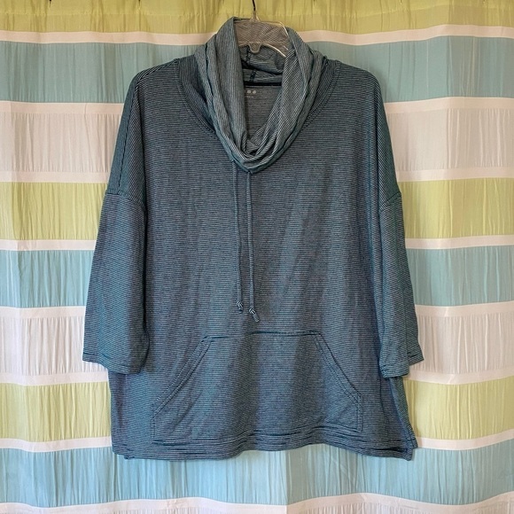 Three Dots Cowlneck Sweater Striped Sz XL - Picture 8 of 8